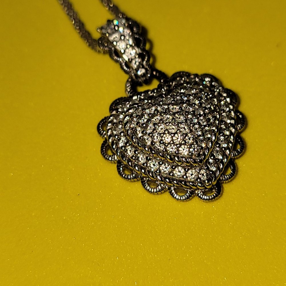 Judith Ripka Sterling Collection Heart Pendant with Chain